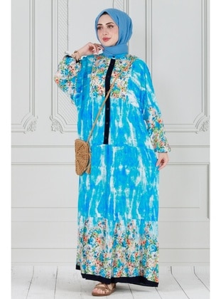 Blue - Modest Dress - Sevitli