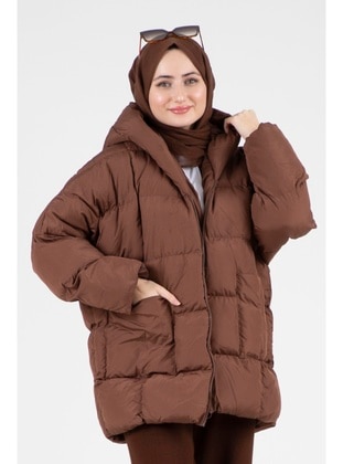 Brown - Puffer Jackets - Sevitli