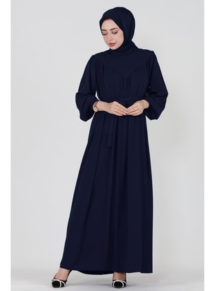 Navy Blue - Modest Dress - Sevitli