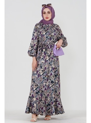 Purple - Modest Dress - Sevitli