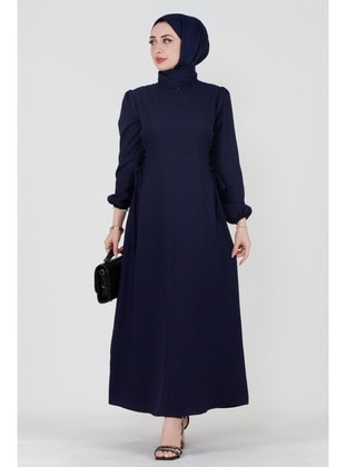 Navy Blue - Modest Dress - Sevitli