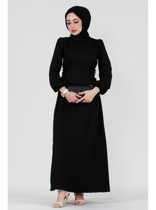 Black - Modest Dress - Sevitli