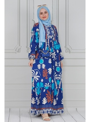 Blue - Modest Dress - Sevitli