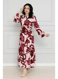 Burgundy - Modest Dress