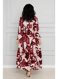 Burgundy - Modest Dress