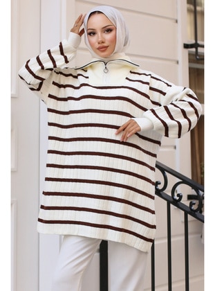 Brown - Knit Sweaters - Benguen