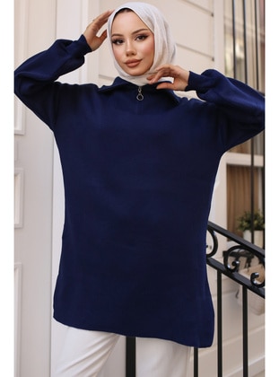 Navy Blue - Knit Sweaters - Benguen