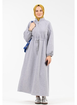 Grey - Modest Dress - Sevitli