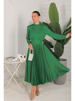 Green - Modest Dress - Melike Tatar