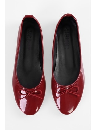 Flat - 250gr - Burgundy - Flat Shoes - Shoeberry