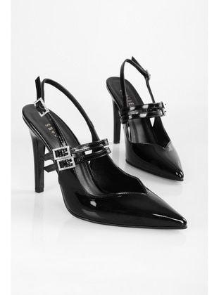 Stilettos & Evening Shoes - 300gr - Black Patent Leather - Heels - Shoeberry