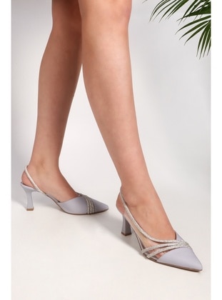 Stilettos & Evening Shoes - Silver color - Heels - Shoeberry