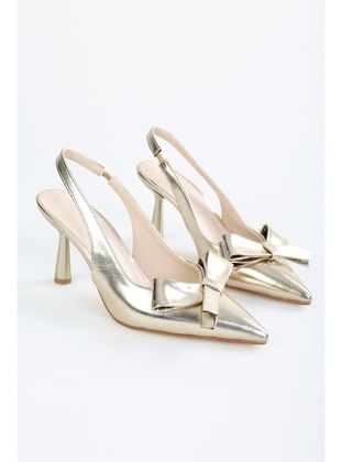 Stilettos & Evening Shoes - 300gr - Golden color - Heels - Shoeberry