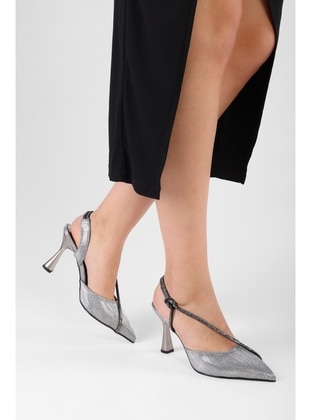 Stilettos & Evening Shoes - 300gr - Platinum - Heels - Shoeberry