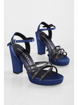 Platform - 350gr - Navy Blue - Heels - Shoeberry