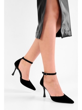 Stilettos & Evening Shoes - 300gr - Black Suede - Heels - Shoeberry