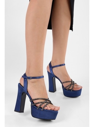 Platform - 350gr - Navy Blue - Heels - Shoeberry