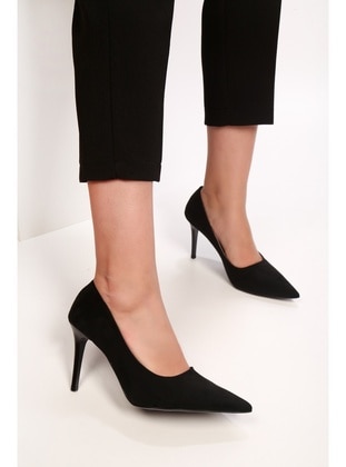 Women's Black Suede Classic Heel Stiletto Black