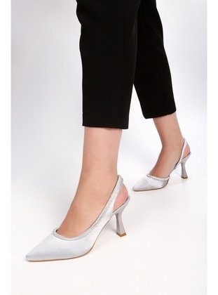 Stilettos & Evening Shoes - Silver color - Heels - Shoeberry