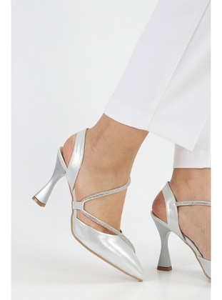 Stilettos & Evening Shoes - 300gr - Silver color - Heels - Shoeberry