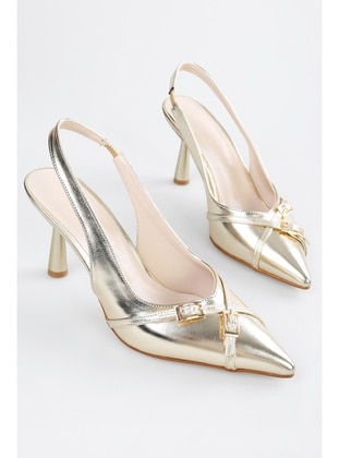 Stilettos & Evening Shoes - 300gr - Golden color - Heels - Shoeberry