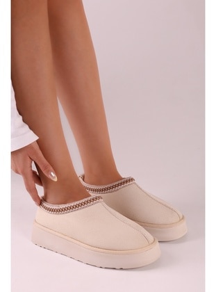 Flat Slippers - 250gr - Beige - Slippers - Shoeberry