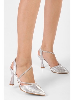 Stilettos & Evening Shoes - 300gr - Silver color - Heels - Shoeberry