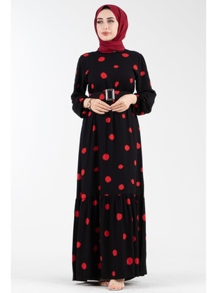 Red - Modest Dress - Sevitli