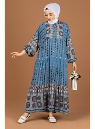 Blue - Modest Dress - Sevitli