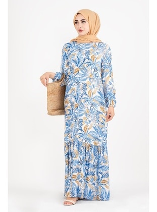 Blue - Modest Dress - Sevitli