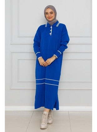 Saxe Blue - Knit Dresses - Sevitli