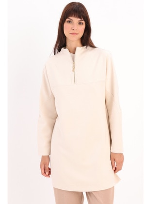 Ecru - Turndown collar - Tunic - ALLDAY