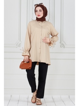 Beige - Tunic - Sevitli