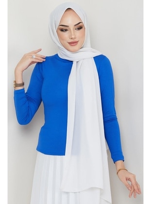 Saxe Blue - Blouses - Hafsa Mina