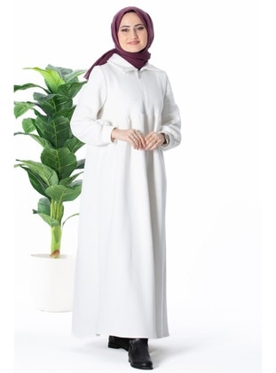 White - Modest Dress - Sevitli