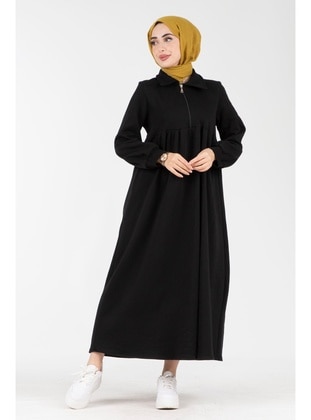 Black - Modest Dress - Sevitli