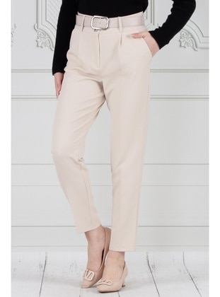 Beige - Pants - Sevitli