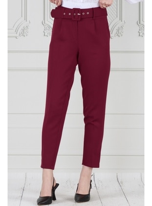 Burgundy - Pants - Sevitli