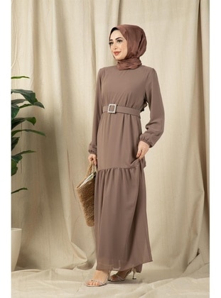 Milky Brown - Modest Dress - Sevitli