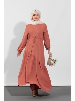 Salmon - Modest Dress - Sevitli