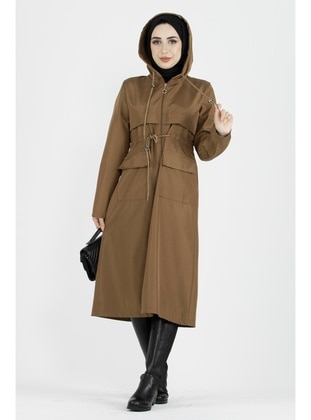 Tan - Trench Coat - Sevitli