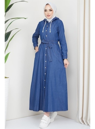 Dark Blue - Modest Dress - Hafsa Mina