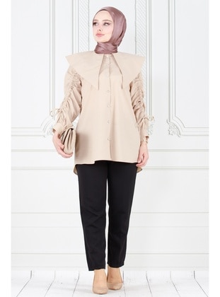 Beige - Tunic - Sevitli