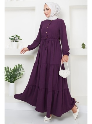 Purple - Modest Dress - Hafsa Mina