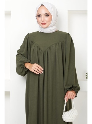 Khaki - Modest Dress - Hafsa Mina