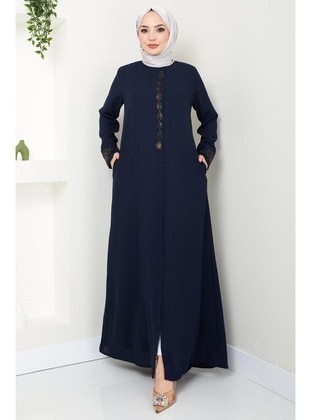 Navy Blue - Abaya - Hafsa Mina