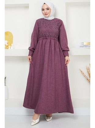 Maroon - Modest Dress - Hafsa Mina