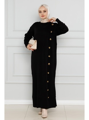 Black - Knit Dresses - Sevitli