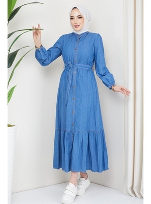 Light Blue - Modest Dress - Hafsa Mina