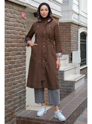 Brown - Trench Coat - Hafsa Mina